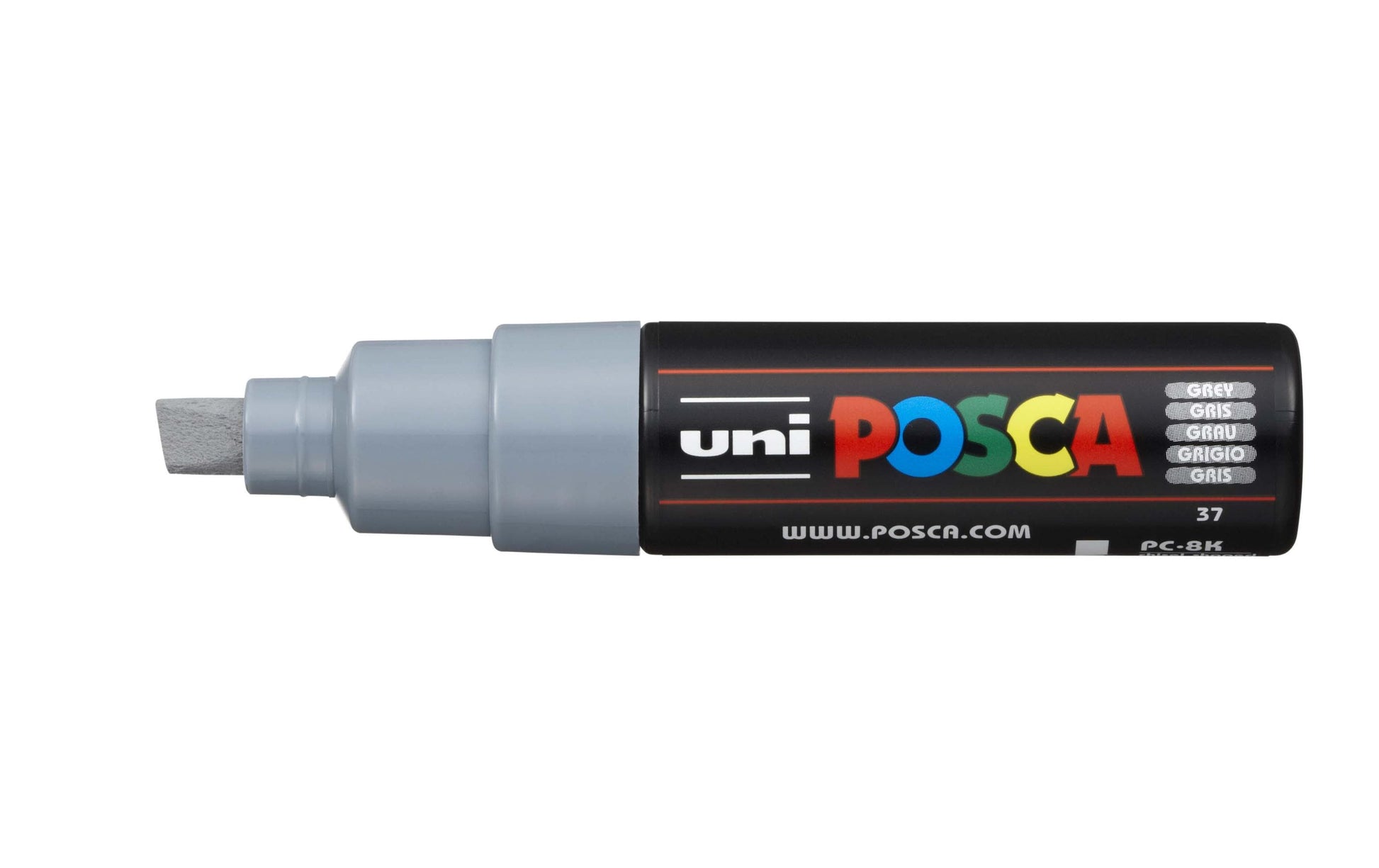 Uni-Ball POSCA Kreativ-/Pigmentmarker – grau, 1 Stk., feucht abwischbar, deckend – für viele Oberflächen