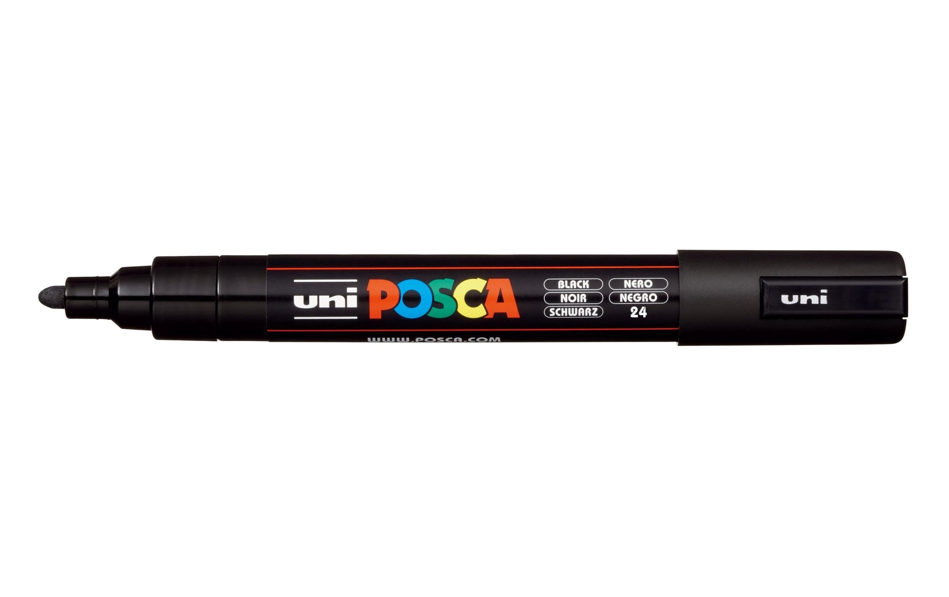 Uni-Ball POSCA Kreativ-/Pigmentmarker – Rundspitze 1,8–2,5 mm, Schwarz, Deckend, Geruchlos – Für Viele Oberflächen