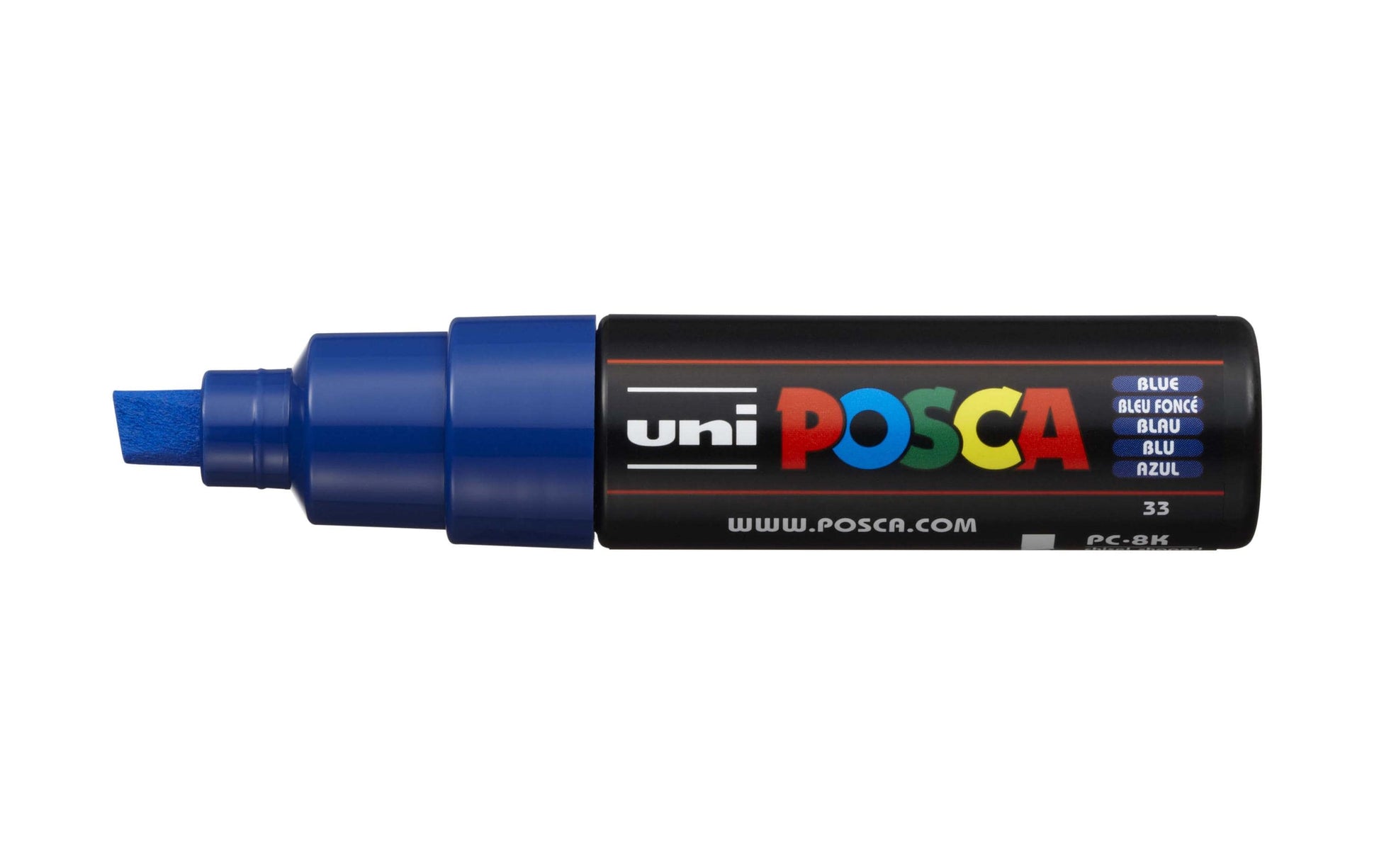 Uni-Ball POSCA Kreativ-/Pigmentmarker – 8 mm, blau, 1 Stk., feucht abwischbar, deckend – für viele Oberflächen