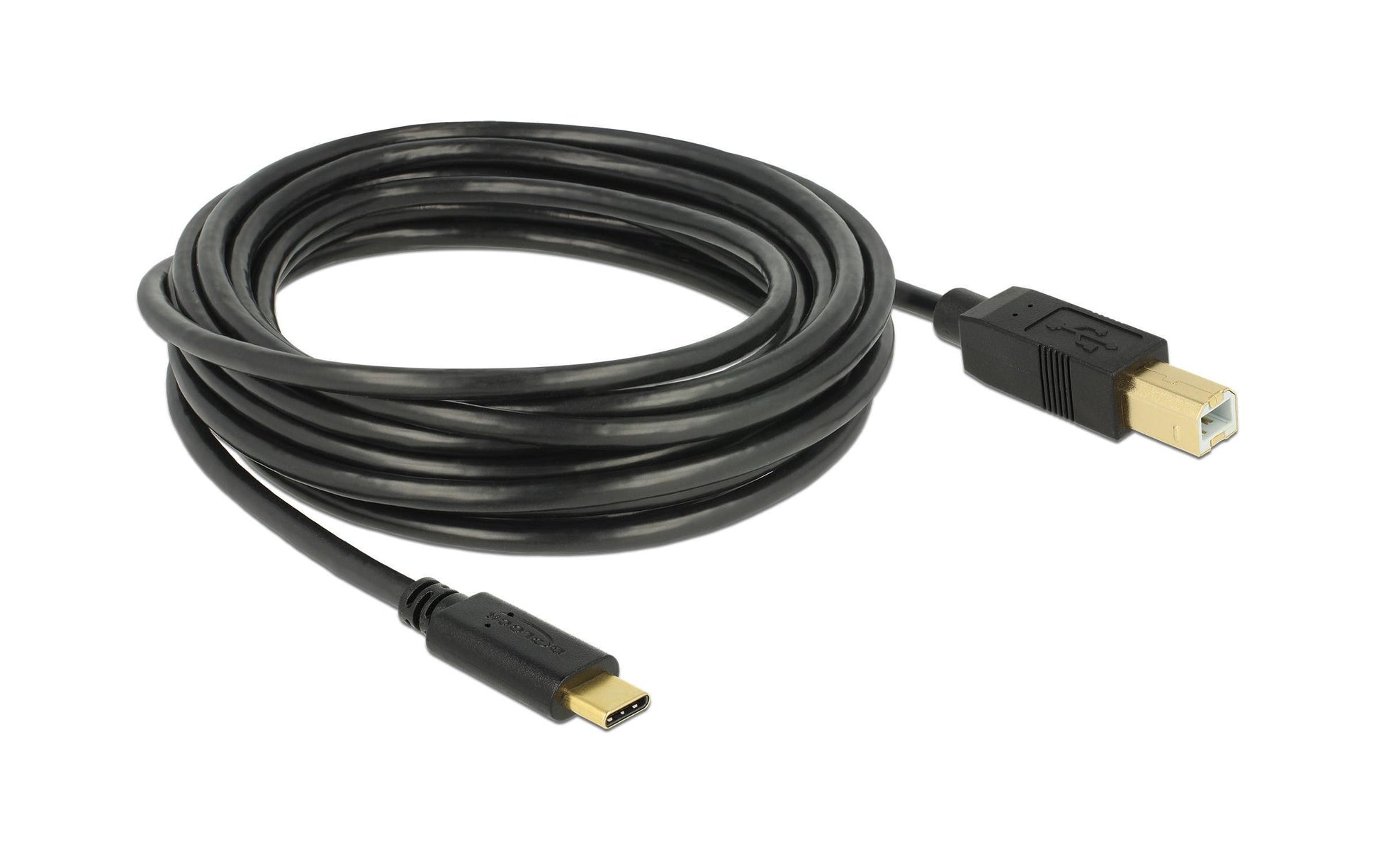 DeLOCK USB-C auf USB-B Kabel – USB 2.0 (480 Mbit/s) – 4 m – Schwarz