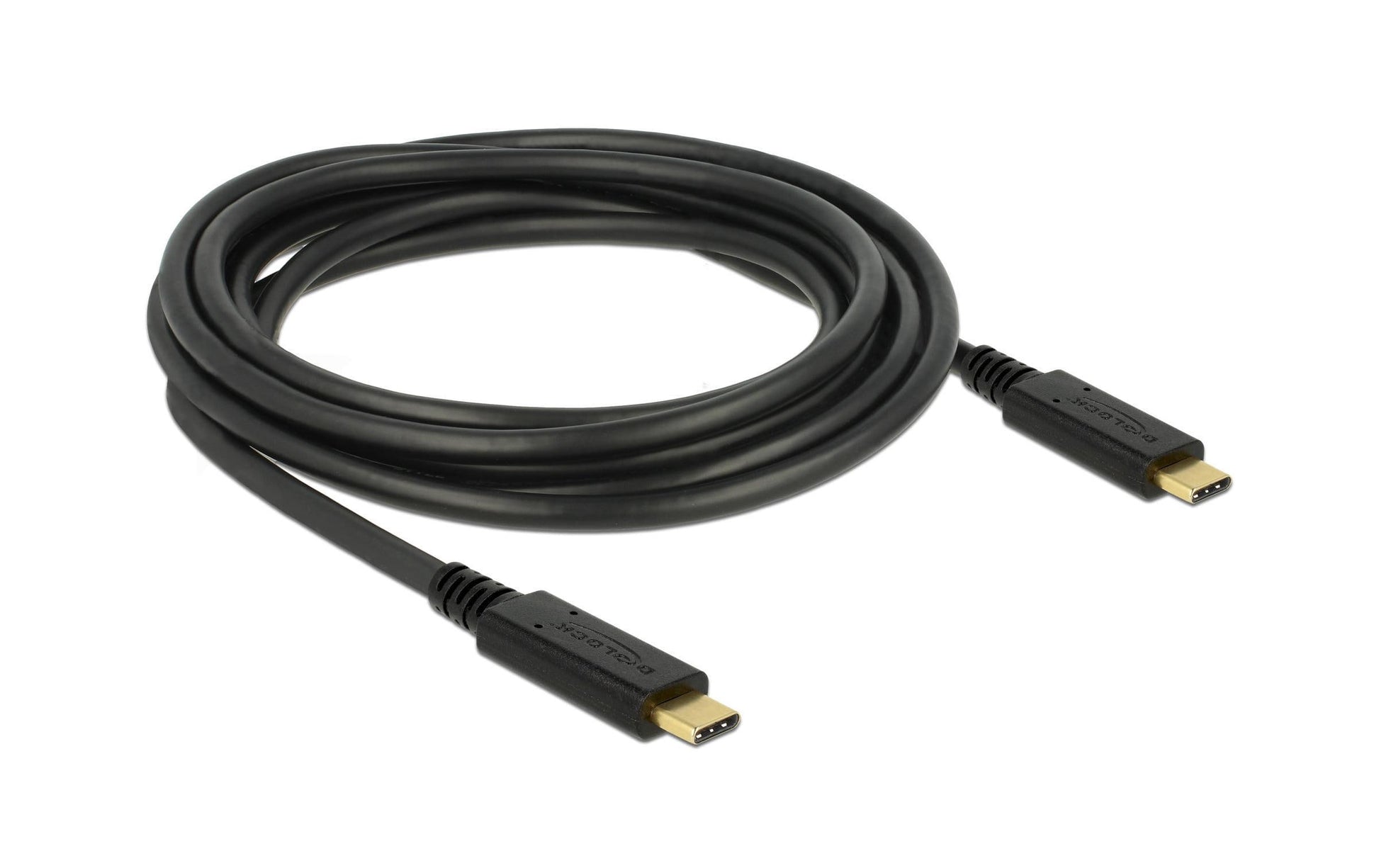 DeLOCK USB-C auf USB-C Kabel – USB 2.0 (480 Mbps) – 3 m – E-Marker – Schwarz