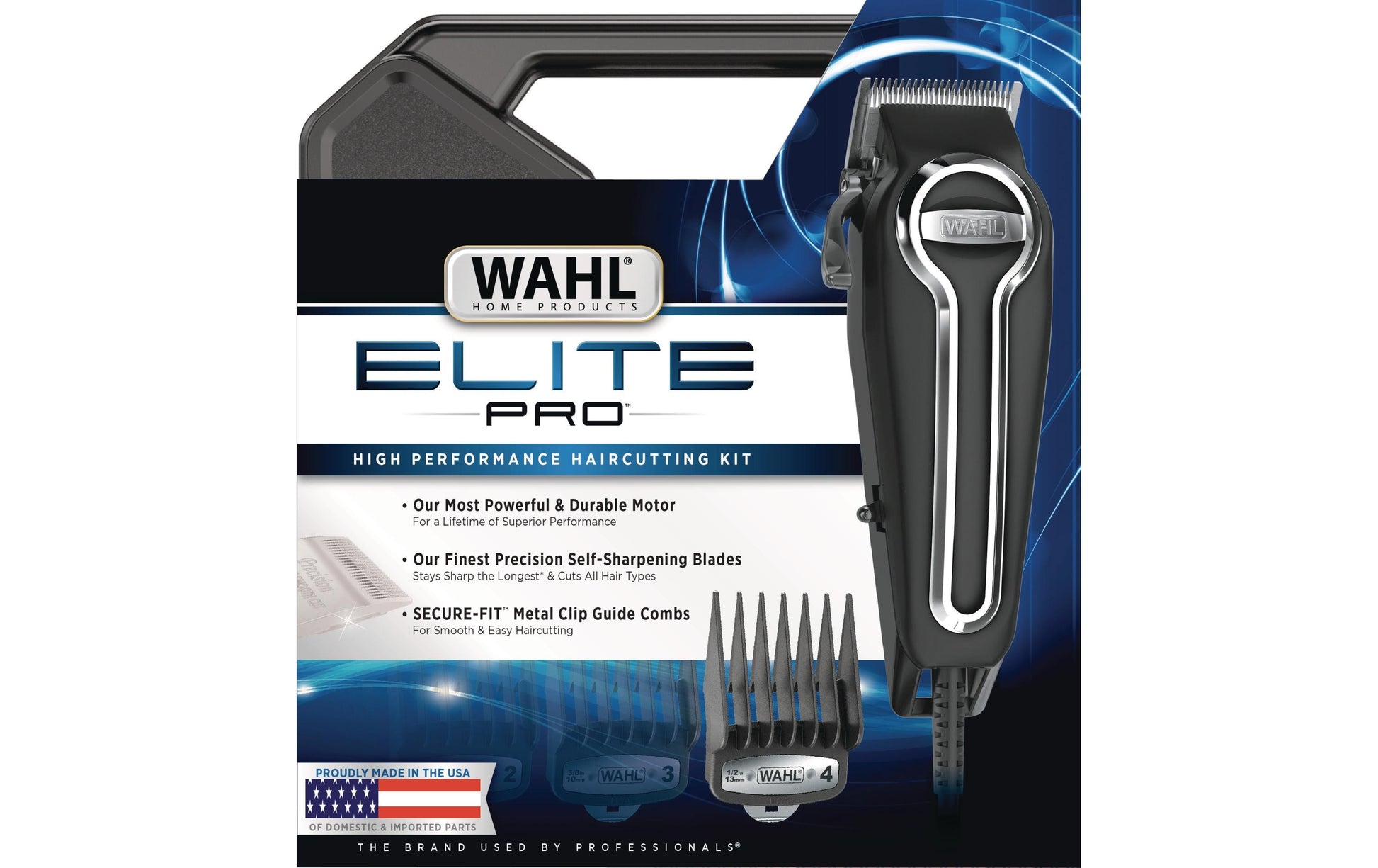 Wahl Haarschneider-Set Elite Pro – Netzbetrieb, 1–25 mm Schnittlänge, 10 Führungskämme – schwarz