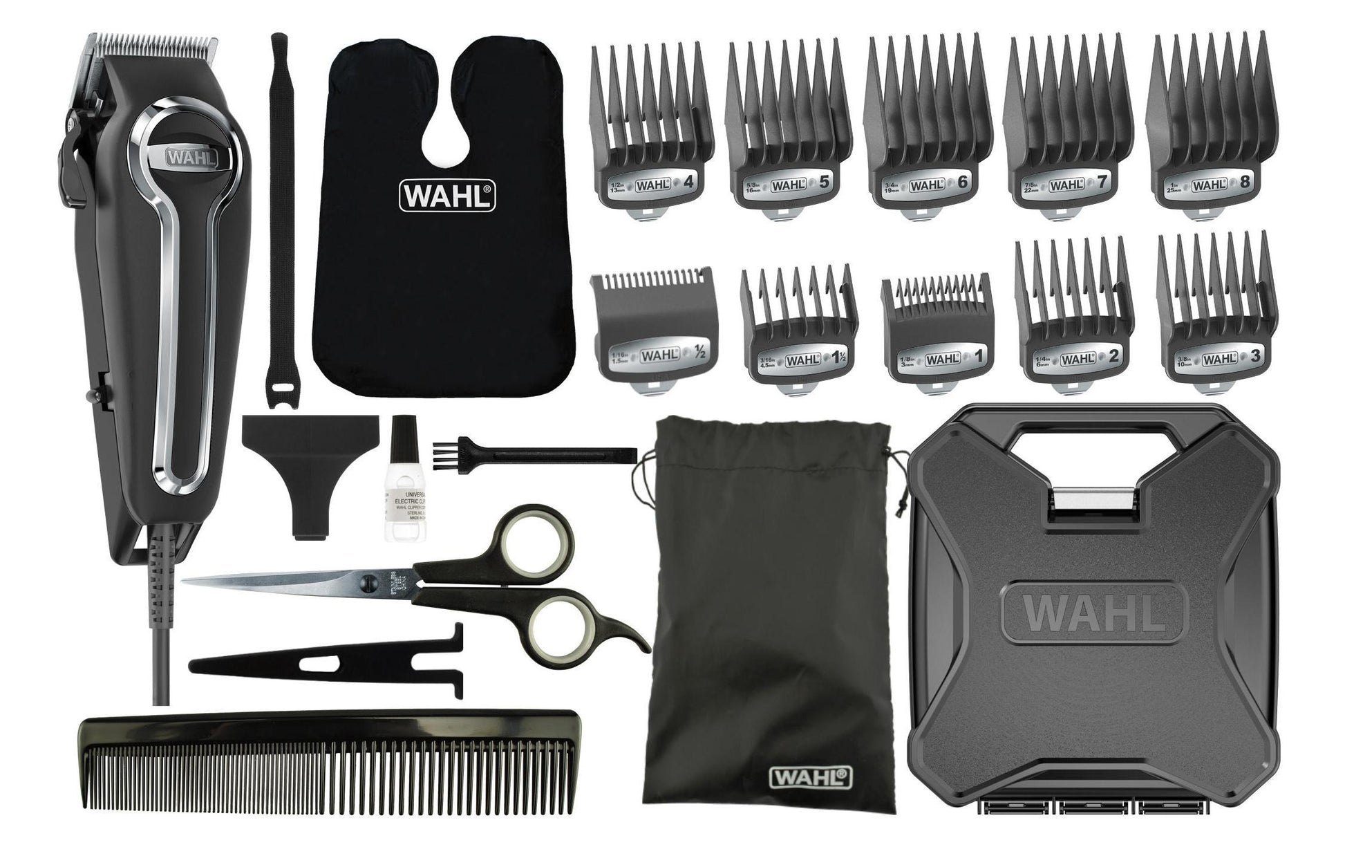 Wahl Haarschneider-Set Elite Pro – Netzbetrieb, 1–25 mm Schnittlänge, 10 Führungskämme – schwarz