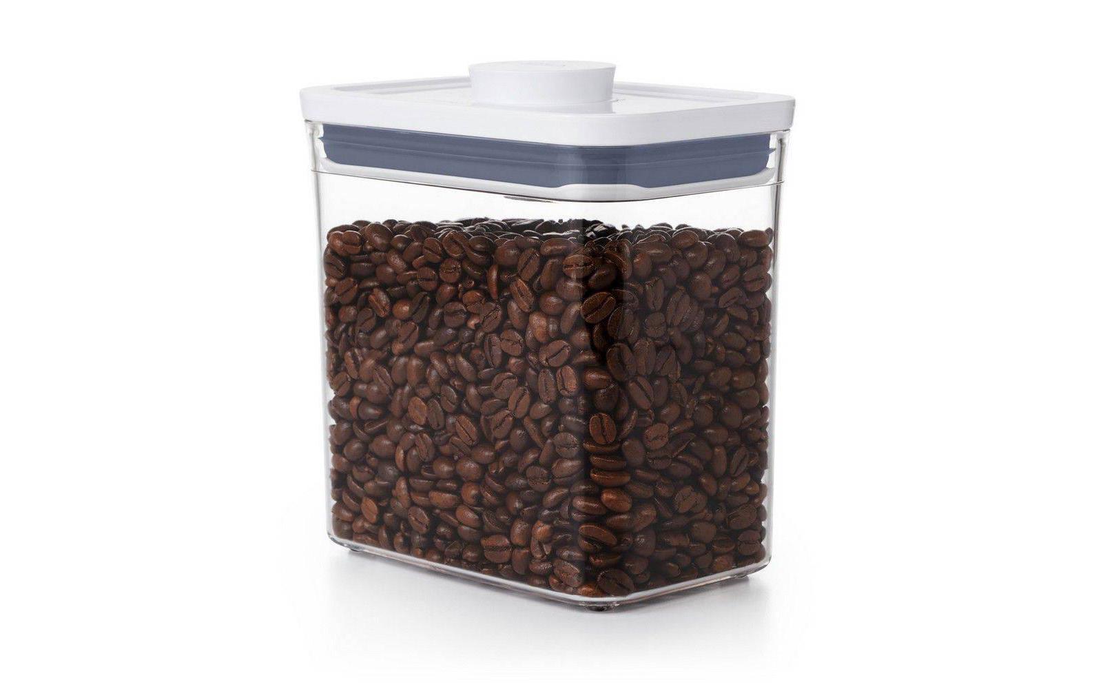OXO Good Grips Pop – Vorratsdose 1,6 l, 10 × 14,5 × 16 cm, Kunststoff, transparent/weiss