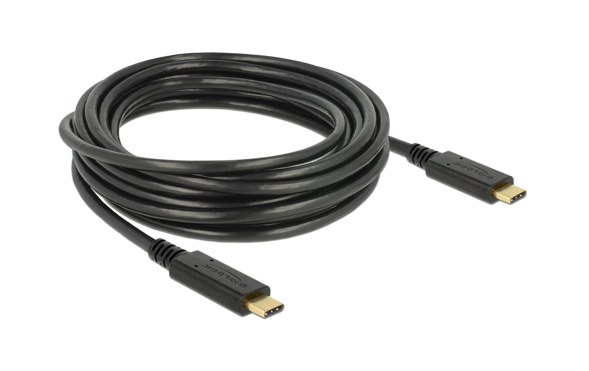 DeLOCK USB-C auf USB-C Kabel – USB 2.0 (480 Mbit/s) – 4 m – E-Marker – Schwarz