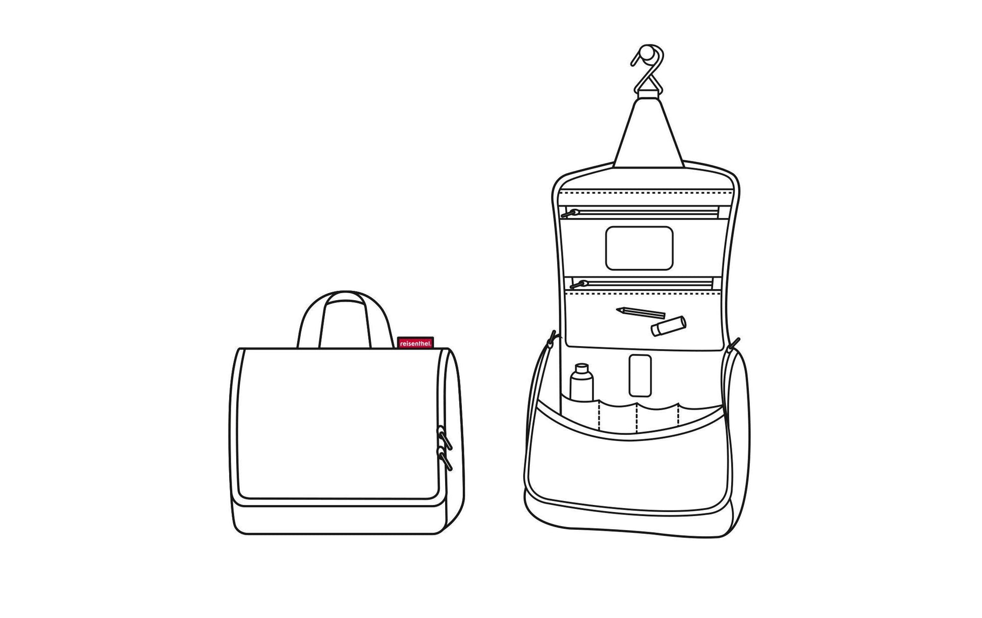 Reisenthel Kosmetiktasche toiletbag – Wasserfest, Reissverschluss – 23 × 20 × 10 cm – Mehrfarbig – Polyester