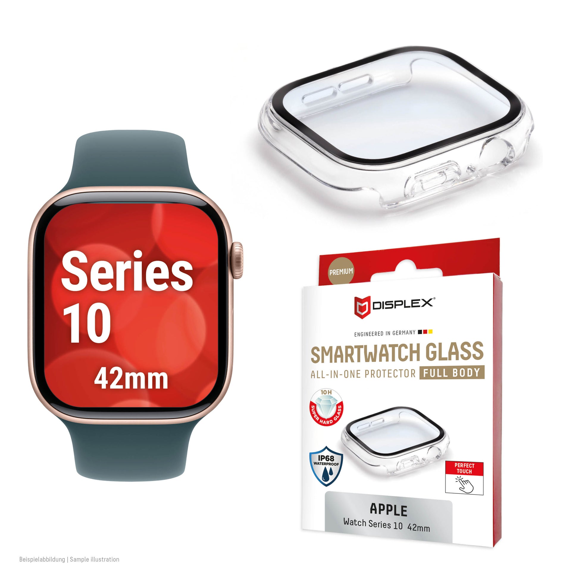 E.V.I. Displayschutz für Apple Watch Series 10 42 mm – Polycarbonat, Transparent