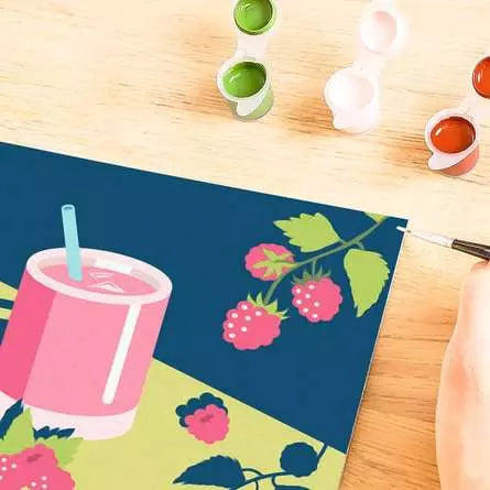 Ravensburger CreArt – Bastelset – Himbeer-Mocktail – 20 × 20 cm – ab 12 Jahren
