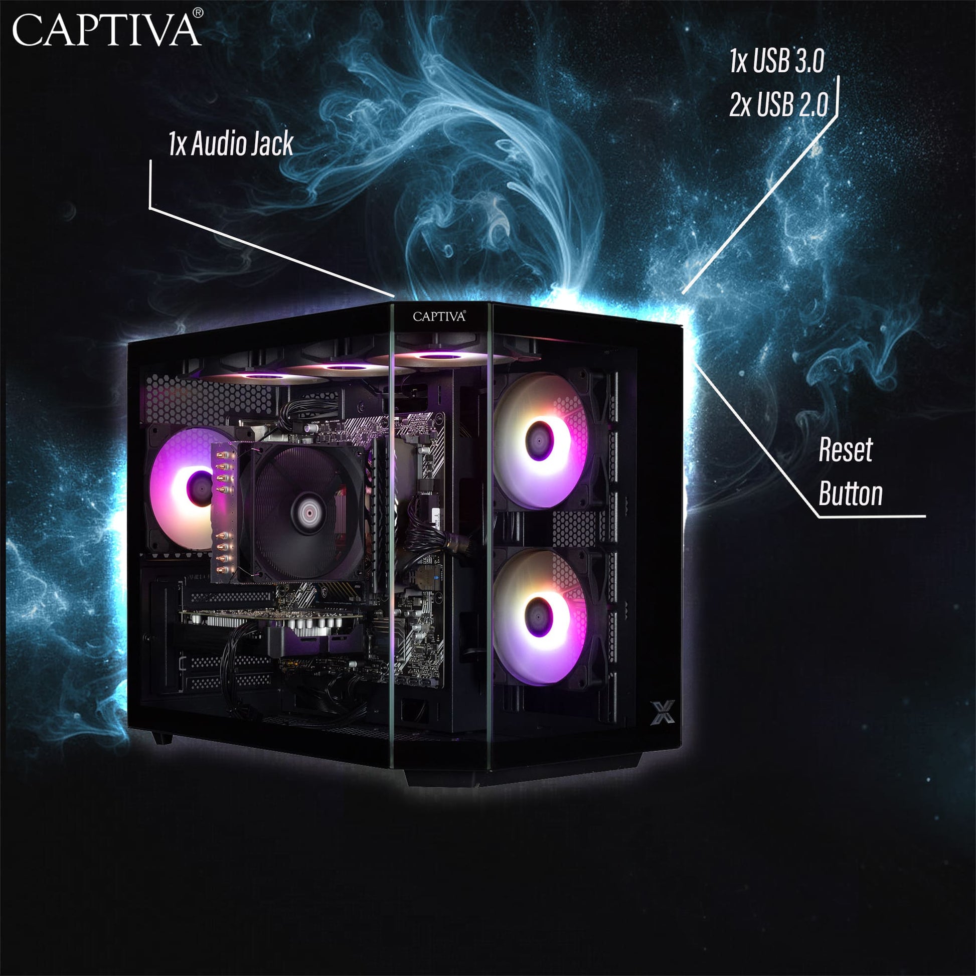 Captiva Tower – AMD Ryzen 7 7800X3D, 32 GB RAM, 2 TB SSD, NVIDIA RTX 5070 12 GB, Windows 11 Home