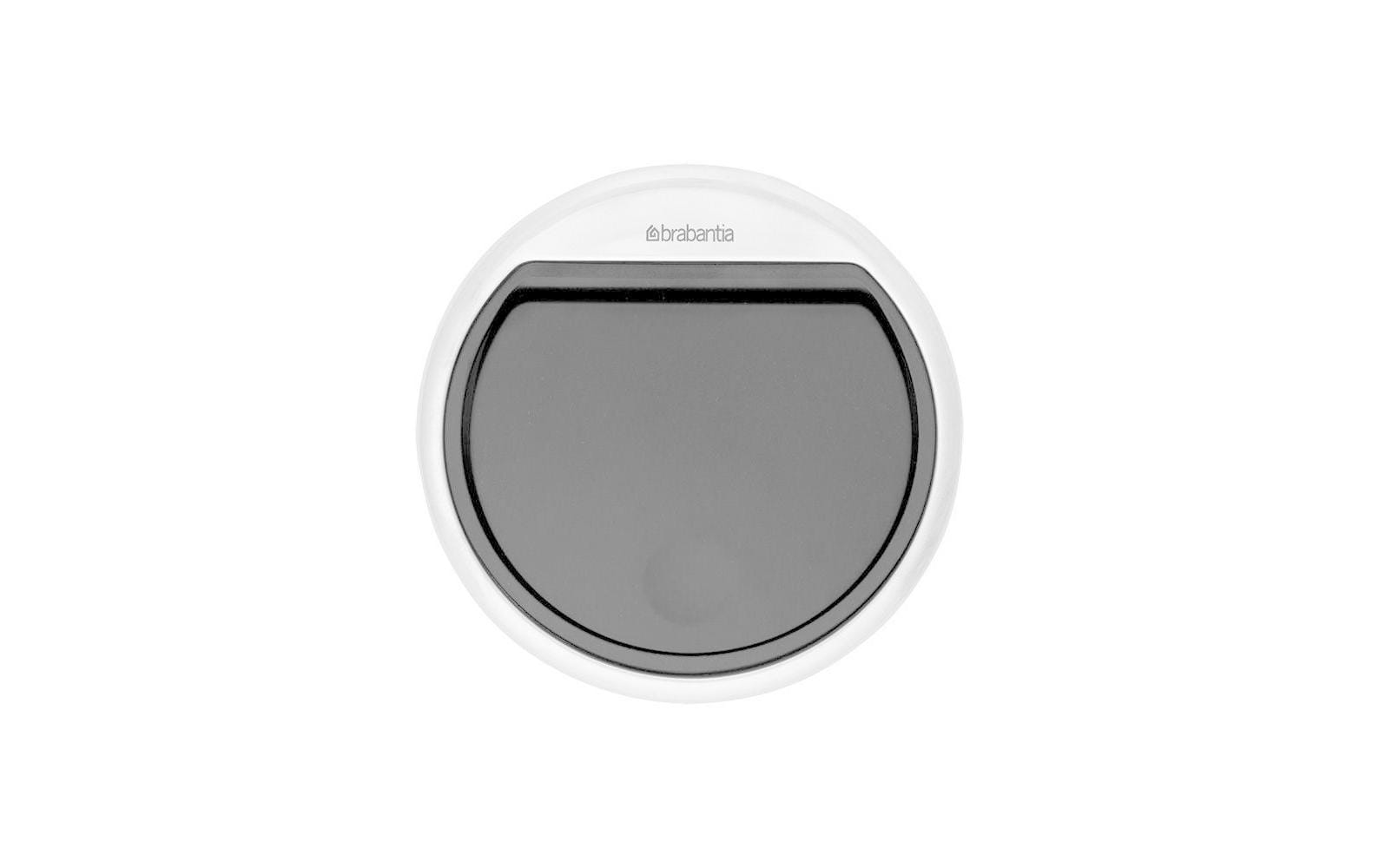 Brabantia Push-Abfalleimer Touch Bin 364488 – 3 l – Kunststoff, rund – weiss – Wandmontage