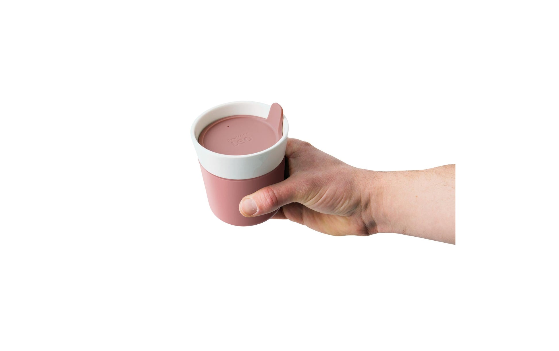 Berghoff Leo Thermobecher 250 ml – Porzellan, Silikondeckel, Rosa