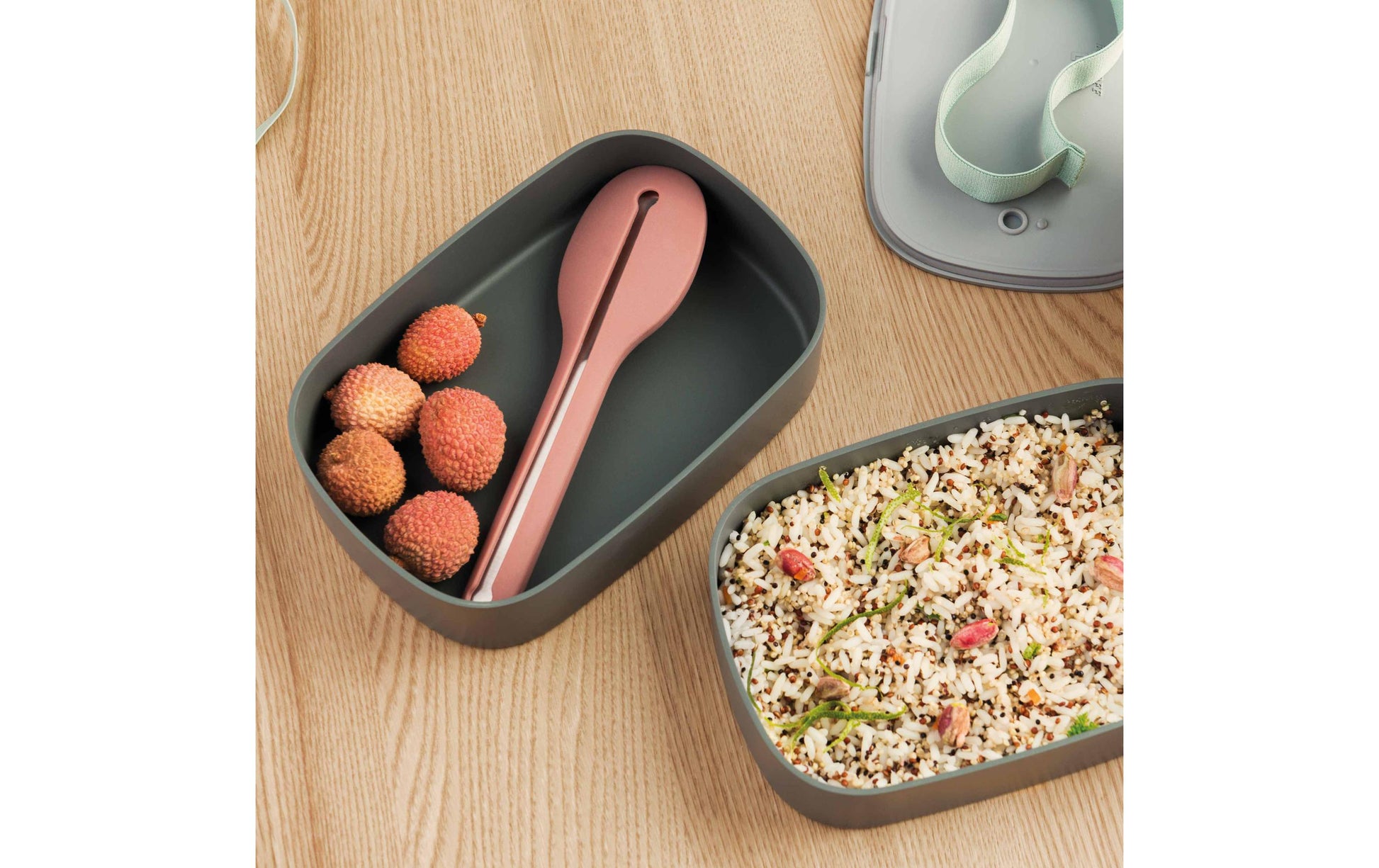 BergHOFF Leo – Lunchbox 1,6 l, 19 × 9 × 9 cm, Polypropylen (PP), grau, 2 Stk.