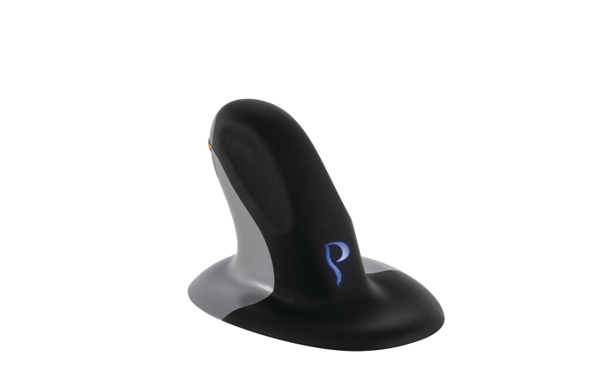Fellowes Penguin S Ergonomische Maus – kabellos, beidhändig, vertikal, antimikrobieller Schutz, schwarz/silber