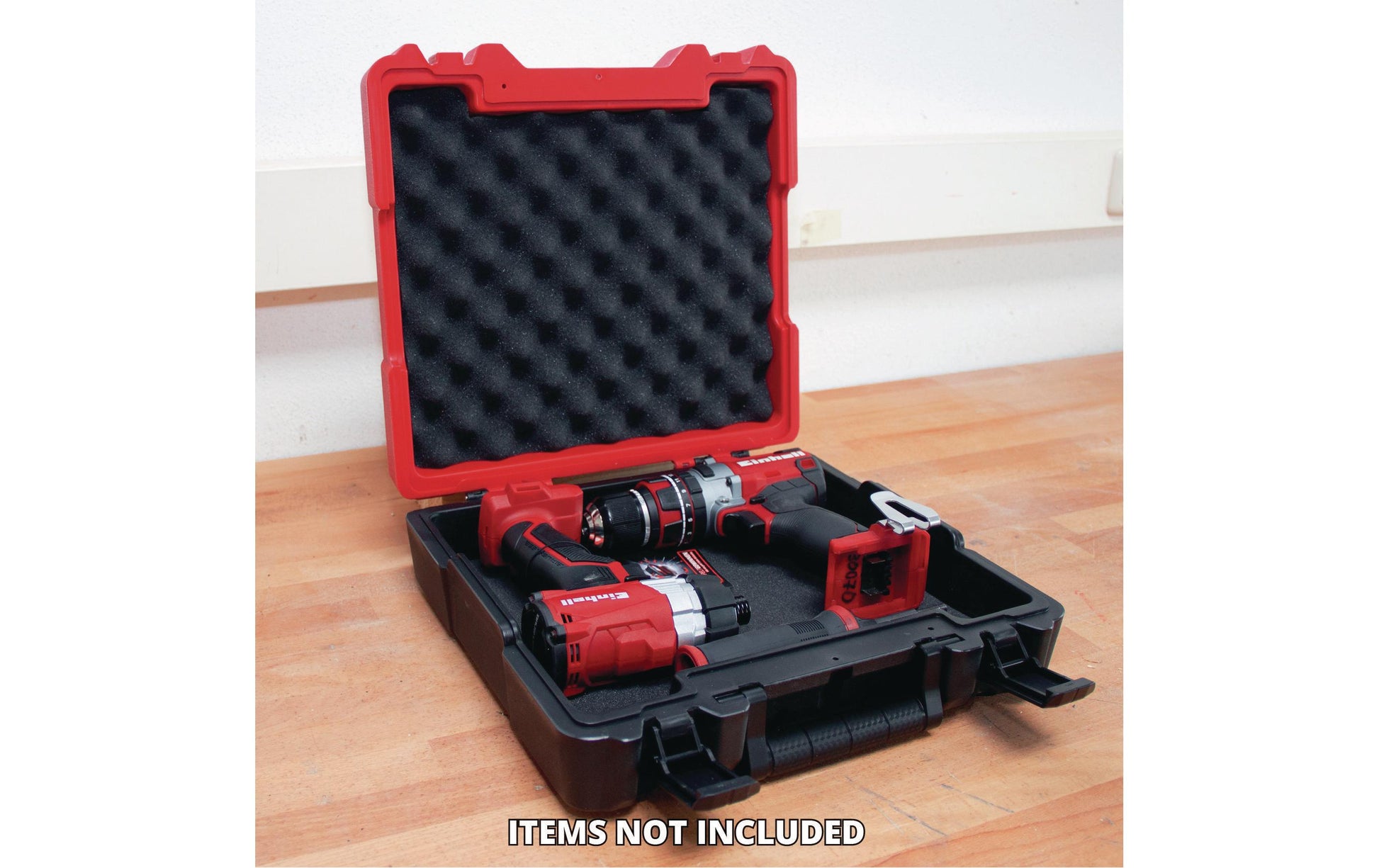 Einhell E-Box S35 Systemkoffer – leer, mit Handgriff, rot, B 330 × H 350 × T 89,5 mm, für Einhell PXC