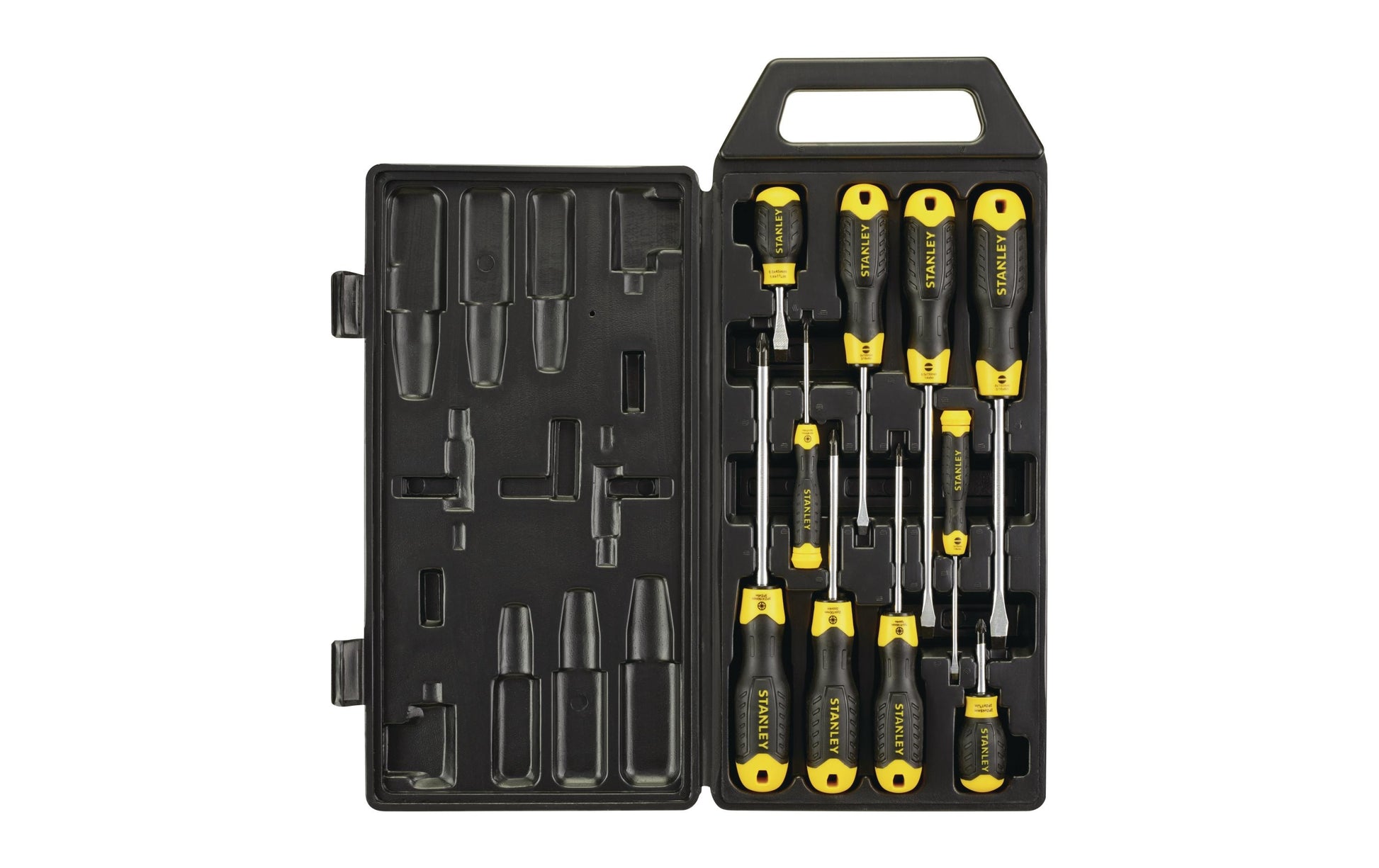 Stanley CushionGrip – Schraubenzieher-Set PZ/SL, 10-teilig – Etui