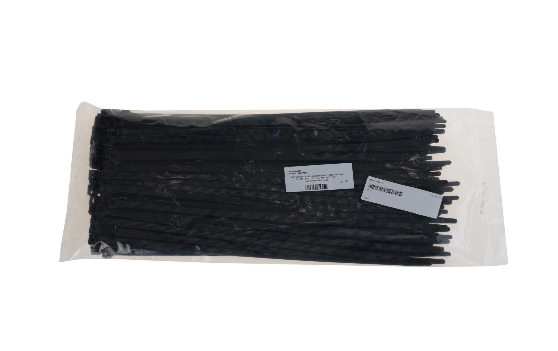 VR Technics Kabelbinder – 12,6 mm × 0,58 m, Nylon, Schwarz, selbstverlöschend, UL 94 V-2, -35°C bis +85°C