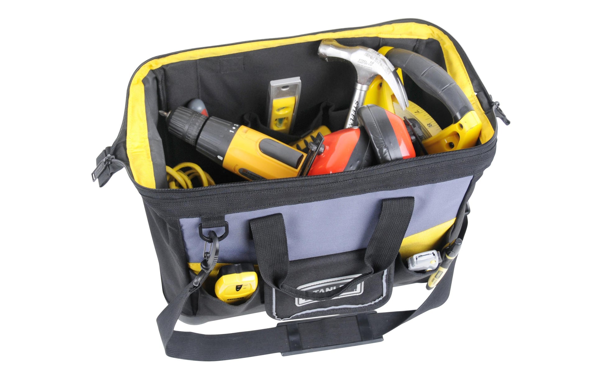 Stanley Werkzeugtasche – wasserfest, abschliessbar, schwarz/grau, Nylon, B 447 × H 235 × T 275 mm