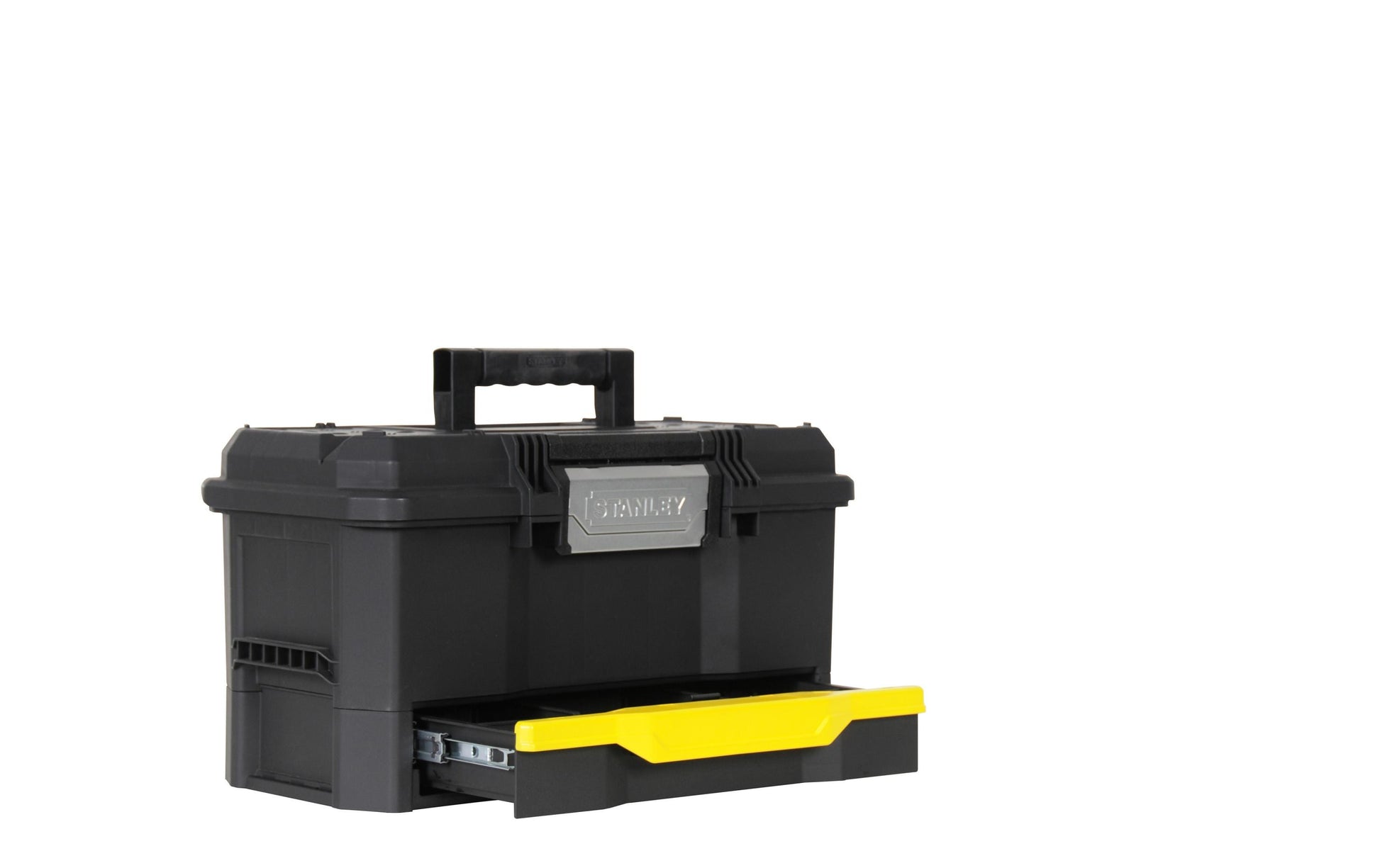 Stanley Werkzeugkasten, 348 × 488 × 866 mm, Kunststoff, schwarz, gelb, Rollen, Sperren