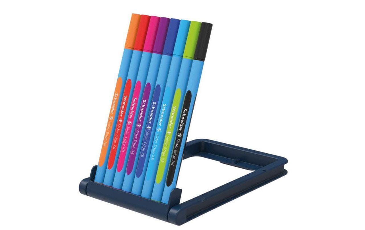 Schneider Schreibgeräte Slider Edge Kugelschreiber – 8er Etui, Mehrfarbig, Deckel, Kunststoff