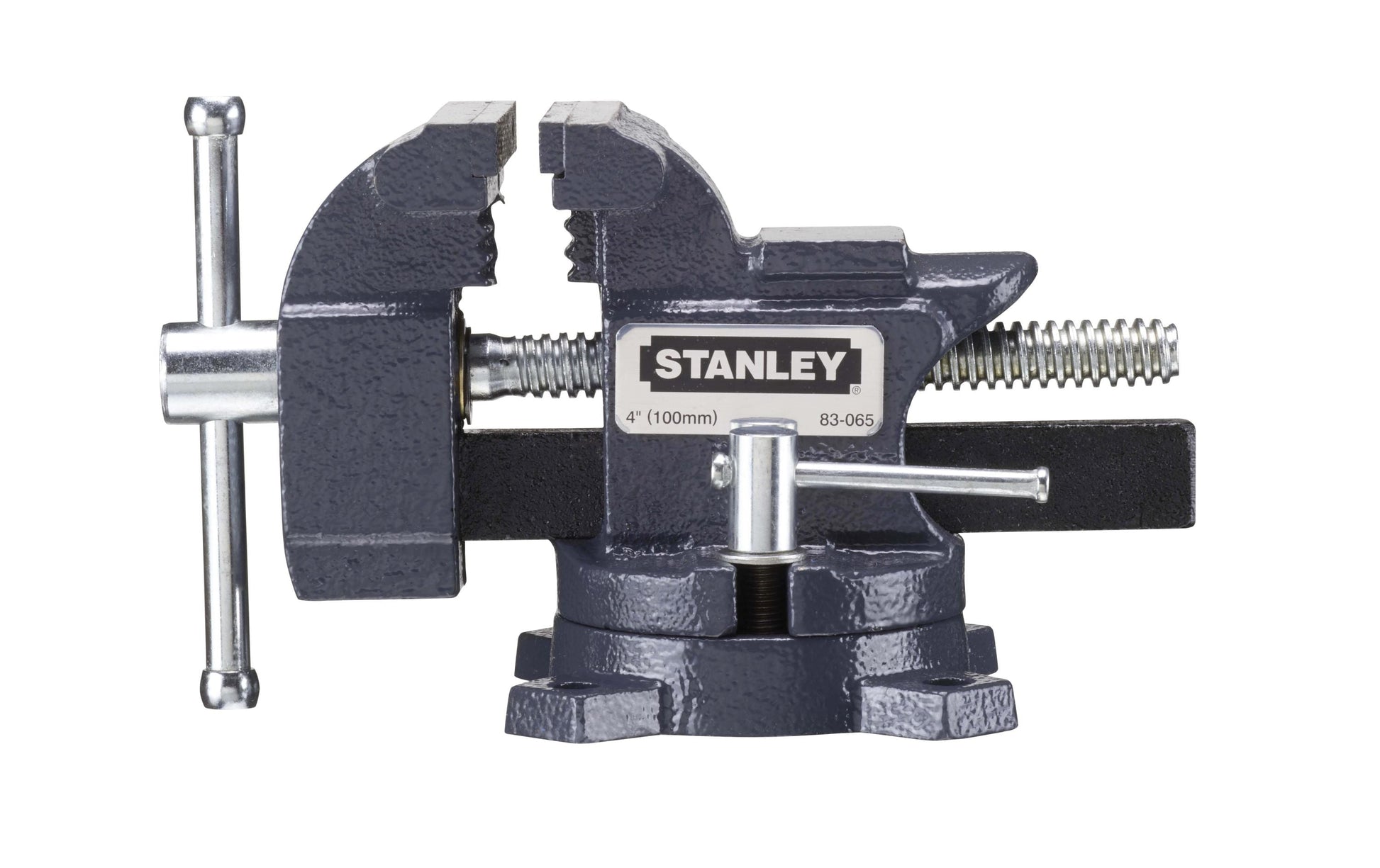 Stanley MAXSTEEL Schraubstock – Spannweite 100 mm, Spannkraft 110 kg, schwenkbarer Sockel – Eisenguss