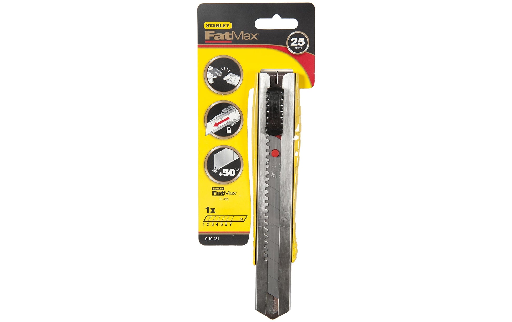 Stanley FatMax – Abbrechmesser 25 mm, einziehbar, Aluminiumgehäuse, gelb