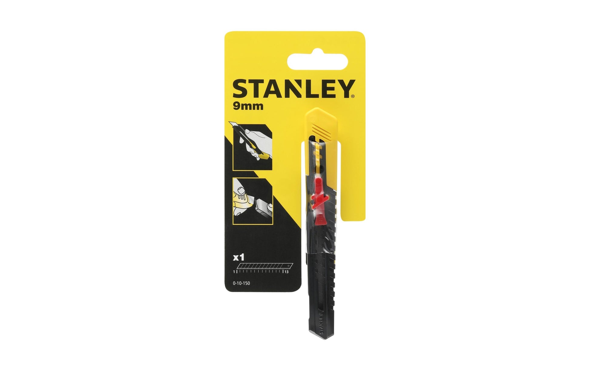 Stanley 0-10-150 – Abbrechmesser 9 mm, einziehbar, Kunststoff, schwarz