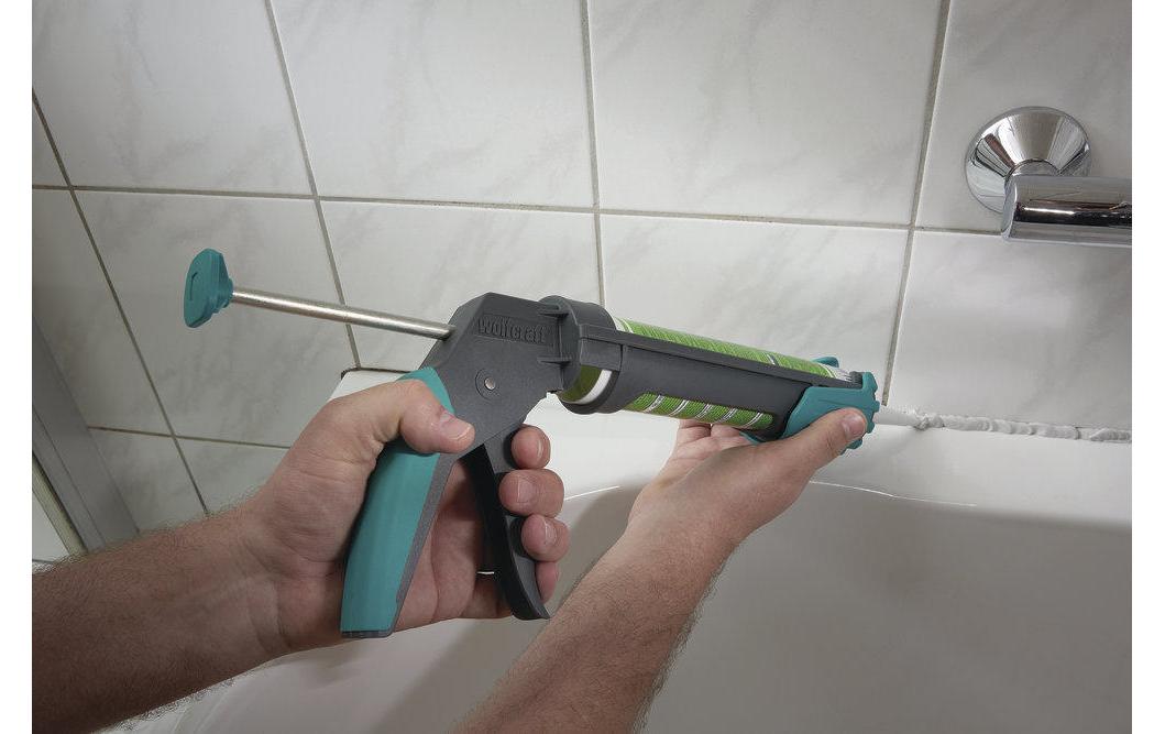 wolfcraft GmbH Wolfcraft MG200 ERGO Kartuschenpistole – 310 ml, Pressdruck 130 kg, tropffrei – für Acrylglas & Silikon