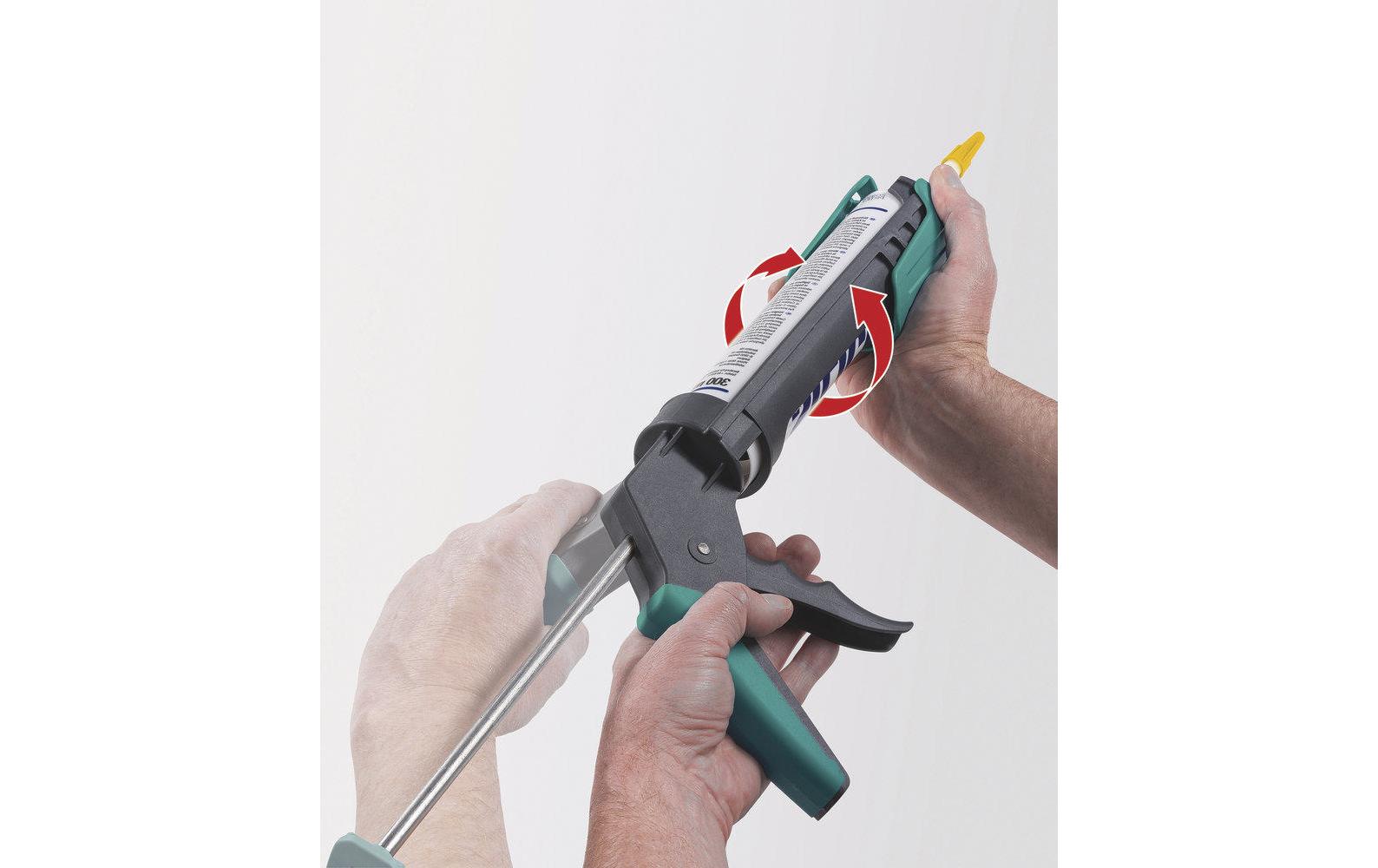 wolfcraft GmbH Wolfcraft MG200 ERGO Kartuschenpistole – 310 ml, Pressdruck 130 kg, tropffrei – für Acrylglas & Silikon