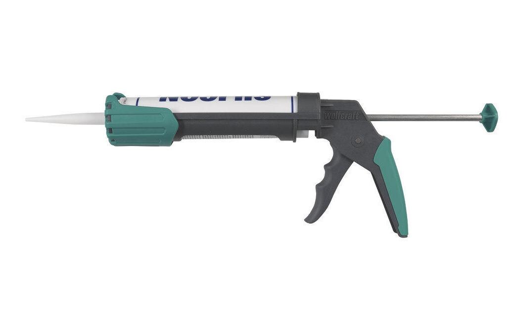 wolfcraft GmbH Wolfcraft MG200 ERGO Kartuschenpistole – 310 ml, Pressdruck 130 kg, tropffrei – für Acrylglas & Silikon