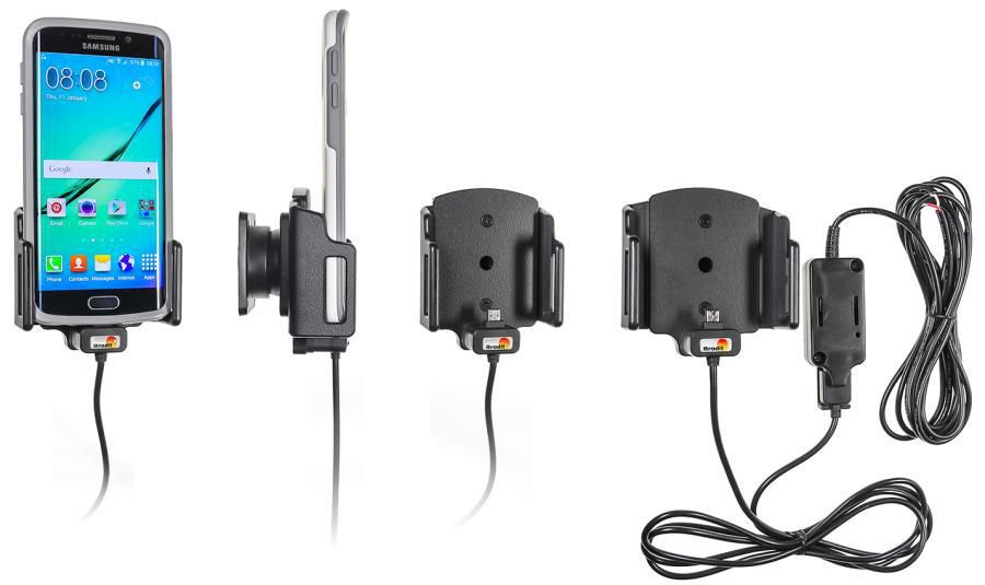 Brodit Aktive Halterung für feste – Auto-Ladegerät – USB (Micro-USB), Schraubbefestigung, 62–77 mm, schwarz