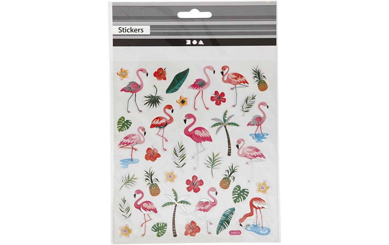 Creativ Company Sticker – 15 × 16,5 cm, Flamingo – 1 Bogen, Folie