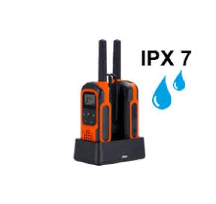 Alecto FR-300OE – Funkgerät, MURS, 16 Kanäle, 10 km Reichweite, IPX7, Schwarz, Orange