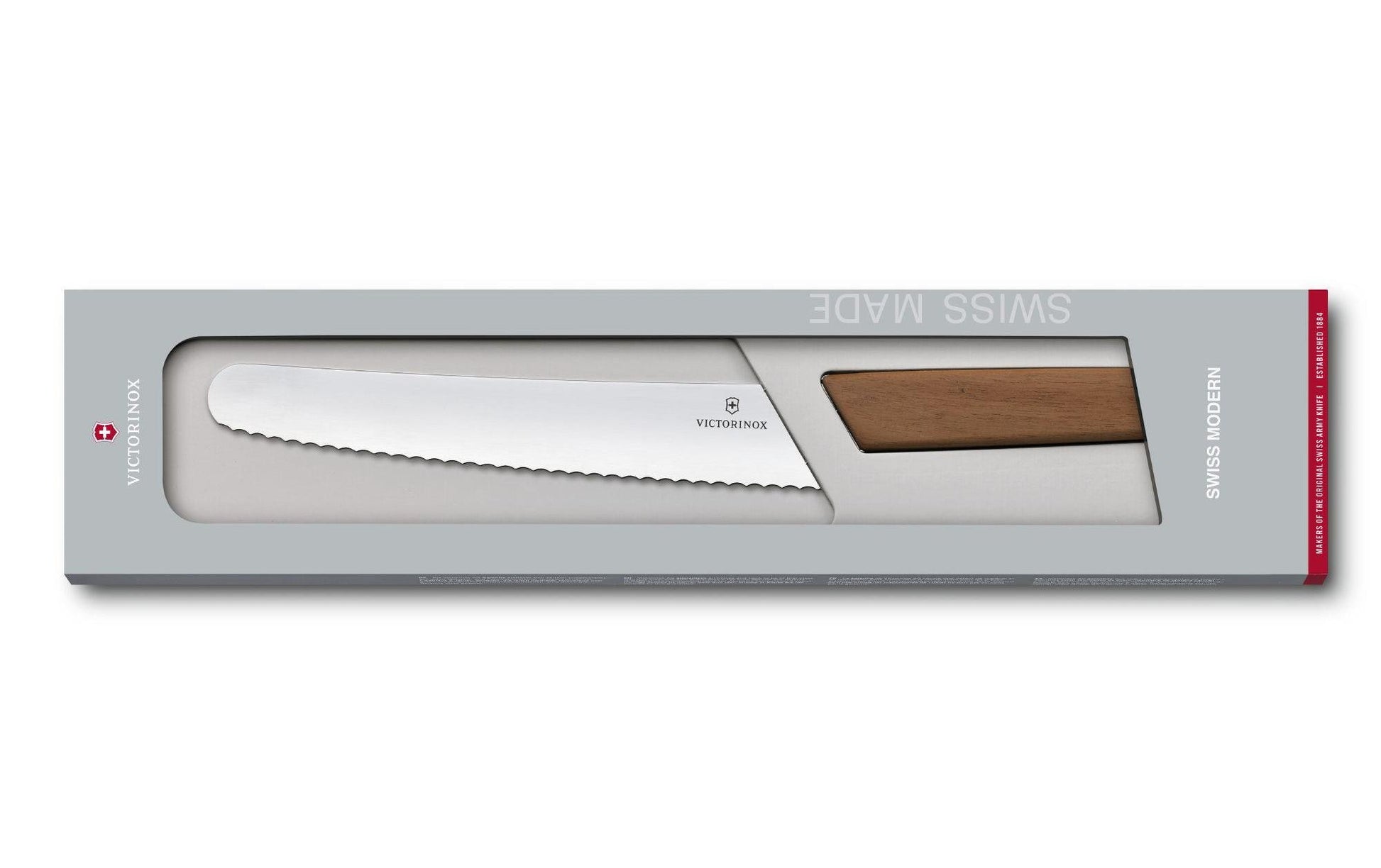 Victorinox Brotmesser – Stahl, Wellenschliff, 22 cm, Braun