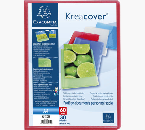 Exacompta Sichtbuch, für A4, 30 Hüllen – Polypropylen (PP) – mehrfarbig, 12er-Pack