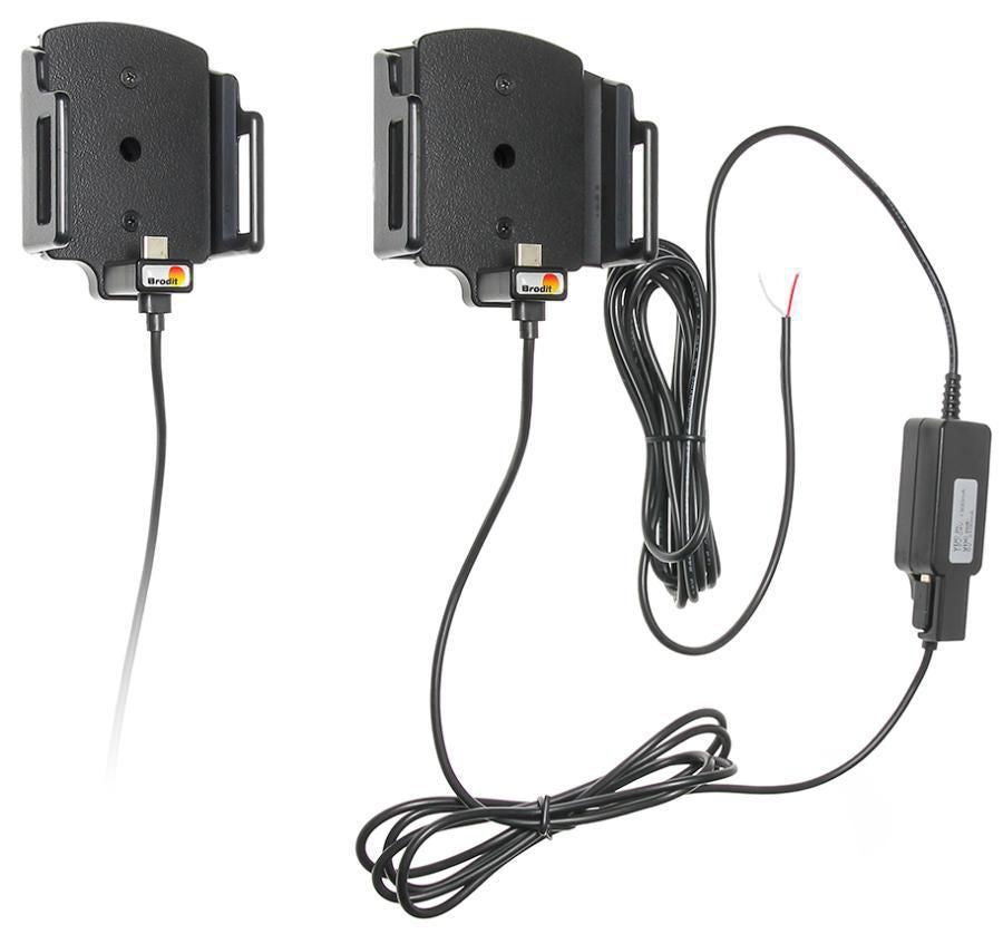 Brodit Aktive Halterung für feste Kfz-Ladehalterung – USB – für Smartphone – schwarz