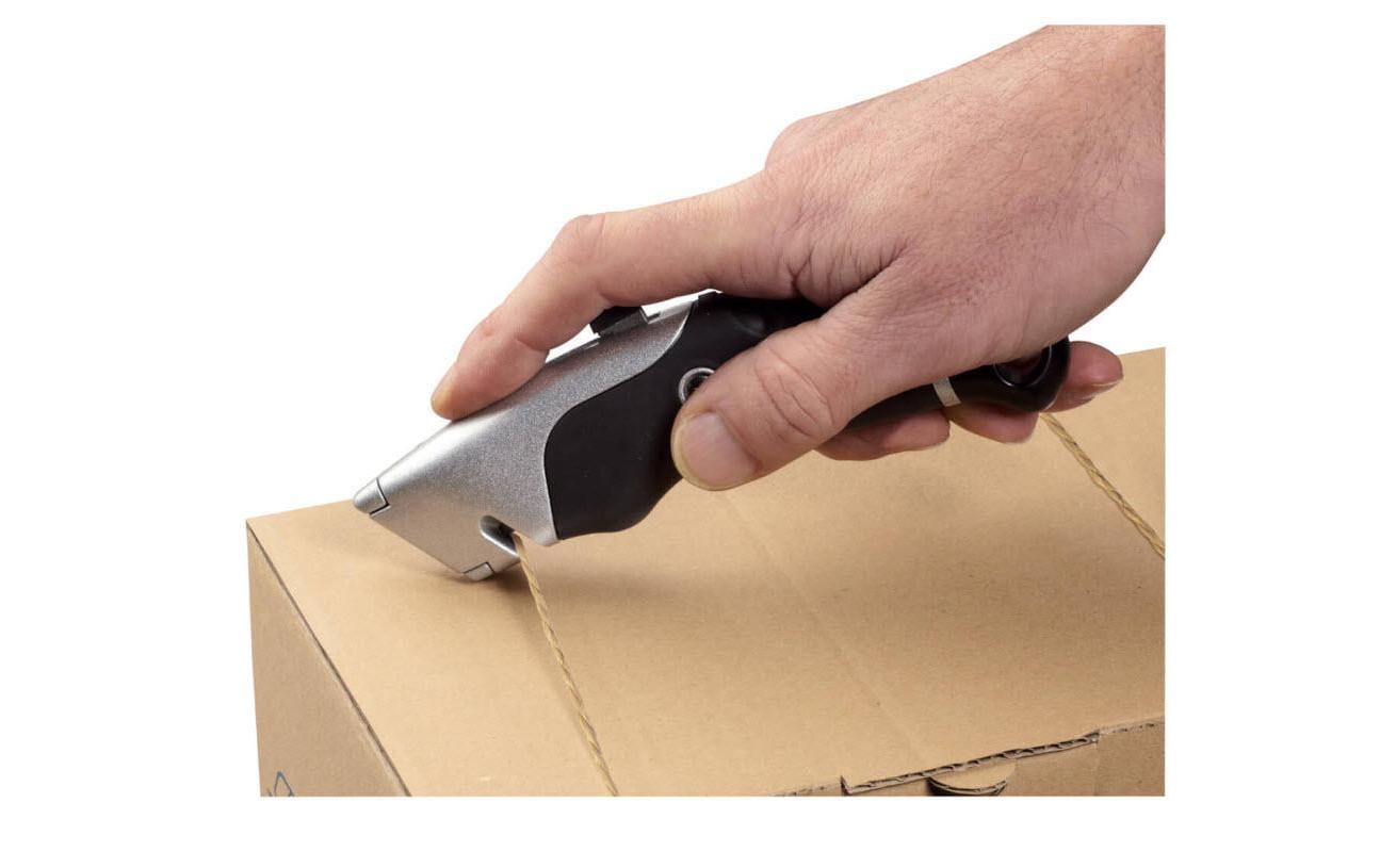 MAUL Sicherheitscutter Expert – 19 mm, für Linkshänder, schwarz, inkl. 5 Klingen