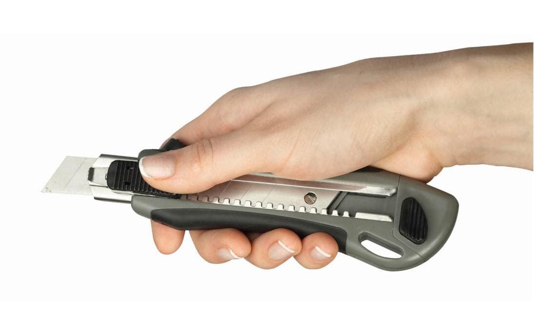 MAUL Cutter Profi – Abbrechmesser 18 mm, Kunststoff, einziehbar, grau
