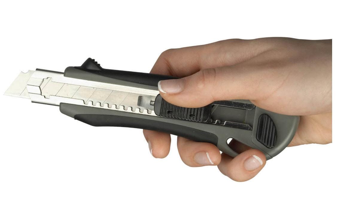 MAUL Cutter Profi – Abbrechmesser 18 mm, Kunststoff, einziehbar, grau