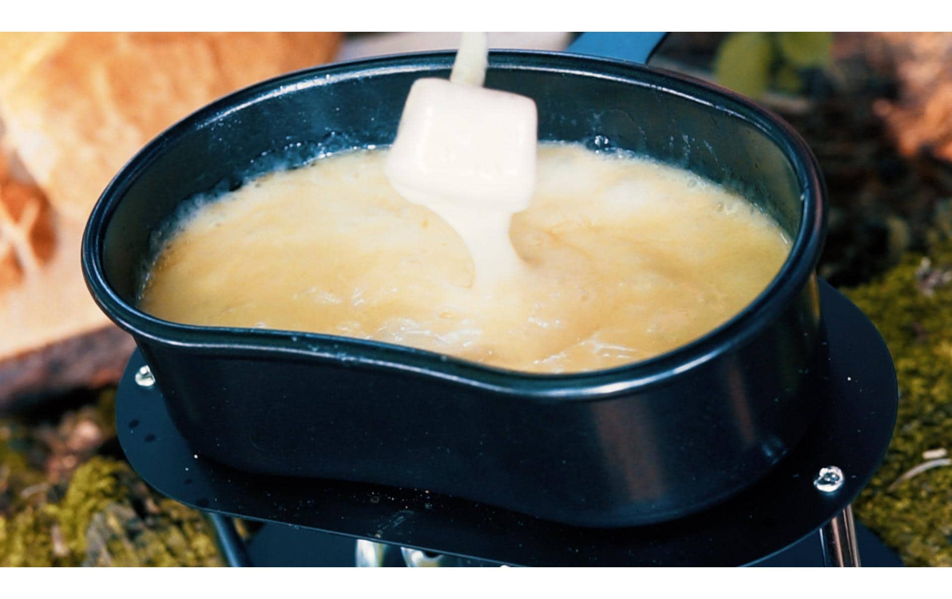 Nouvel Fondue-Set Adventure Cooking Gamelle – Edelstahl, 1 Person, Pastenbrenner – Schwarz/Edelstahl