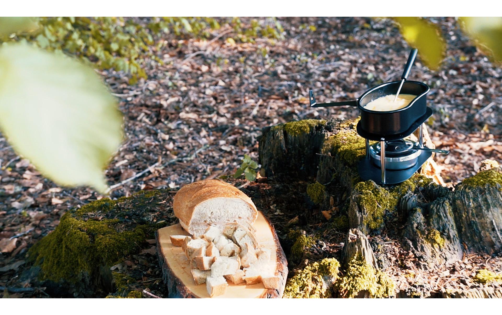 Nouvel Fondue-Set Adventure Cooking Gamelle – Edelstahl, 1 Person, Pastenbrenner – Schwarz/Edelstahl