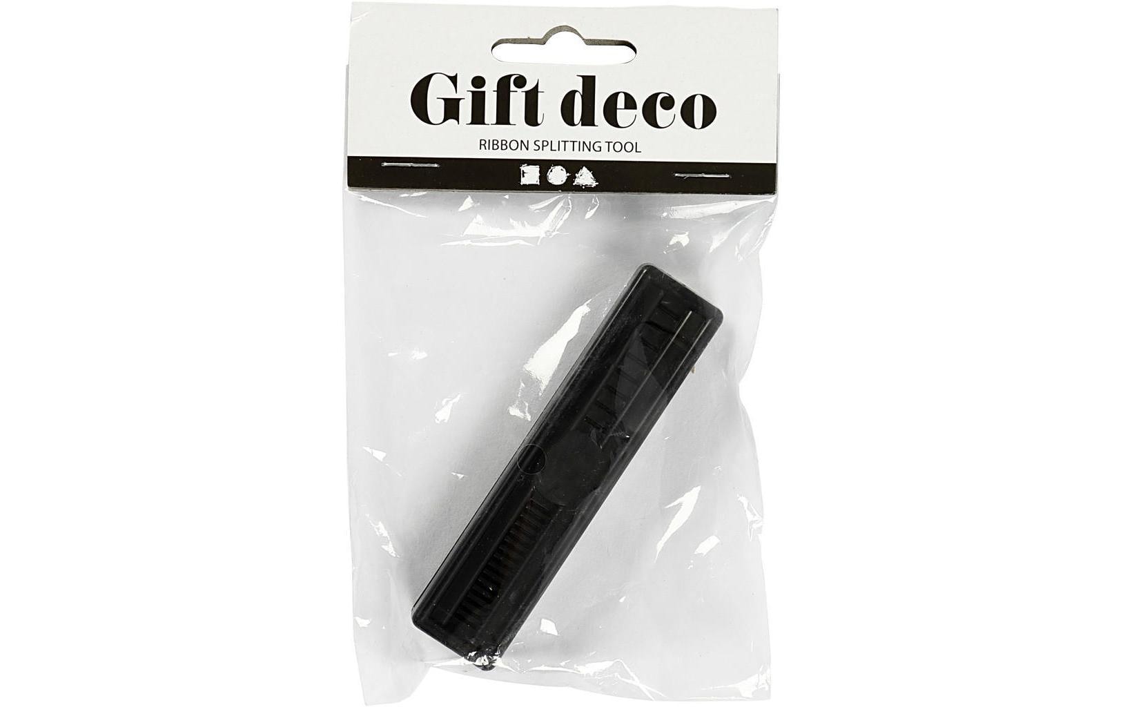 Creativ Company Geschenkband Splitter Schwarz – 0,09 m – 2 Streifenbreiten einstellbar – 1 Stk.