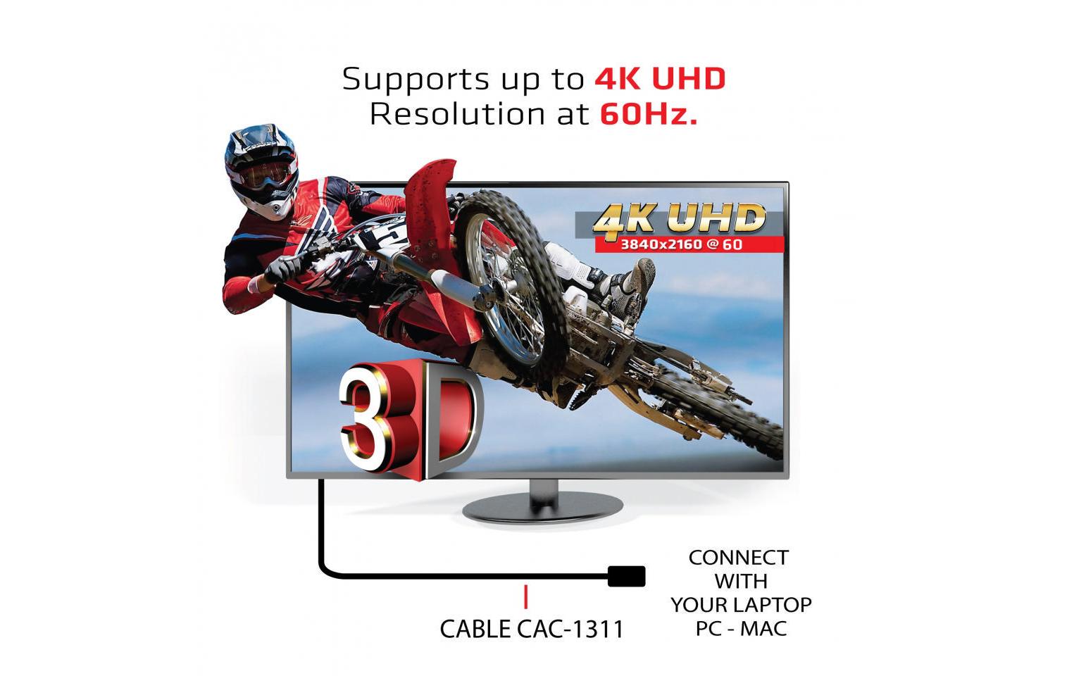 CLUB3D HDMI Kabel HDMI 2.0 4K 60 Hz – 1 m – Schwarz/Silber