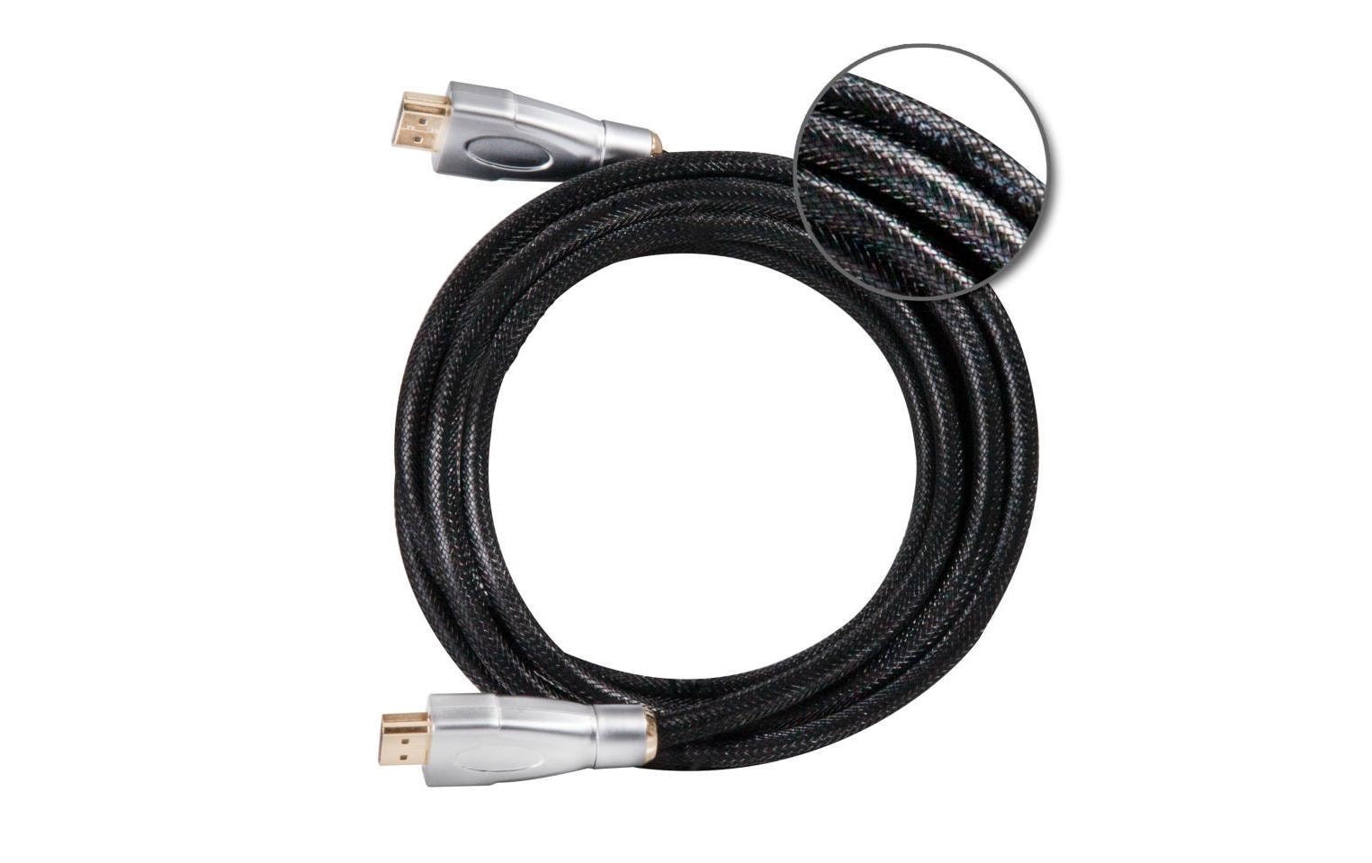 CLUB3D HDMI Kabel HDMI 2.0 4K 60 Hz – 1 m – Schwarz/Silber
