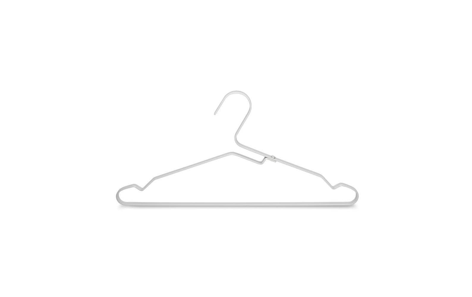 Brabantia Kleiderbügel 4er Set – Aluminium – Weiss – 11 × 208 × 422 mm