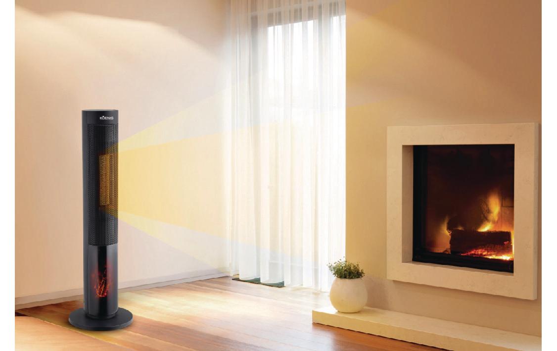 KOENIG Keramikheizer B06175 – 2000 W, Fernbedienung, Timer 24 h