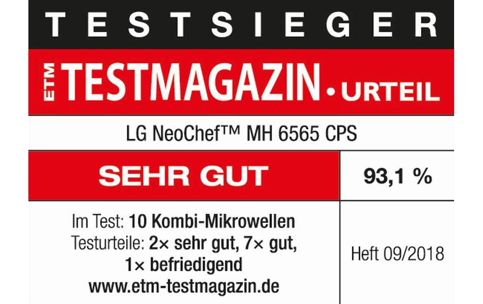 LG Kombi-Mikrowelle MH6565CPS – 25 l, Grill & Inverter, 1000 W – Edelstahl