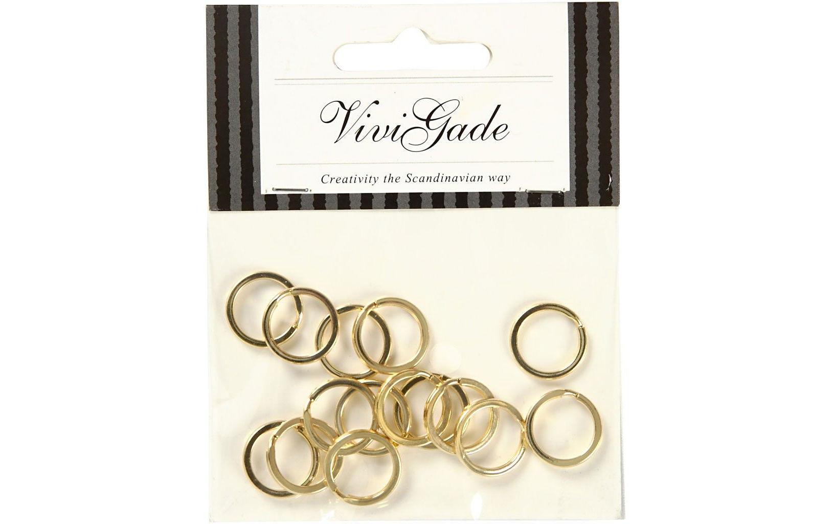 Creativ Company Schlüsselring - Spaltring, Kupfer, Gold, Ø 15 mm, 15er-Pack