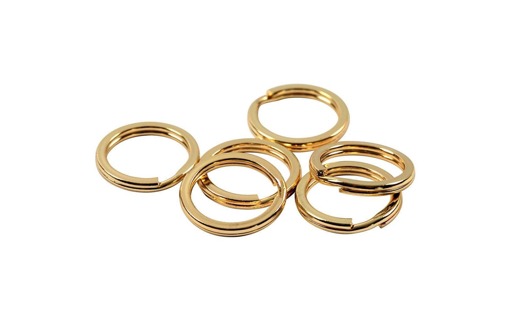 Creativ Company Schlüsselring - Spaltring, Kupfer, Gold, Ø 15 mm, 15er-Pack