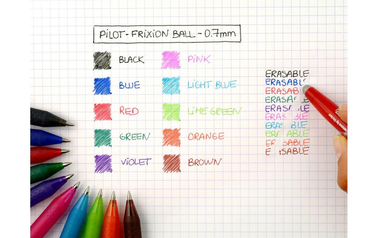 Pilot FriXion Ball – radierbarer Tintenroller mit Kappe, 0,7 mm, violett, für Linkshänder