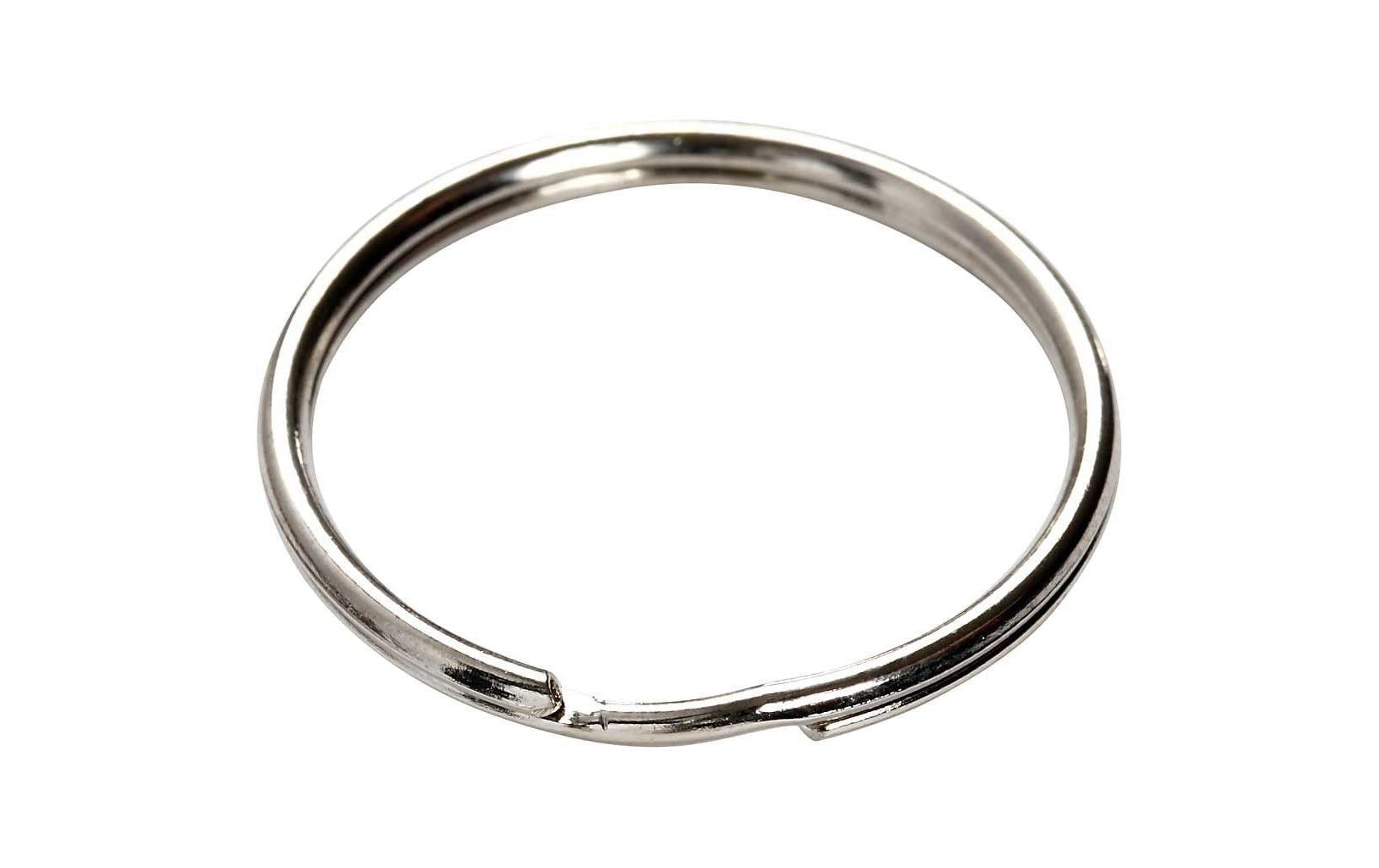 Creativ Company Schlüsselring – Spaltring, Metall, Silber, Ø 30 mm, 80er-Pack